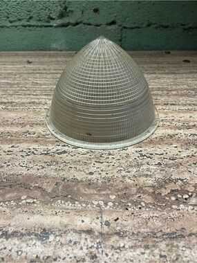 vintage prismatic industrial conical glass shade